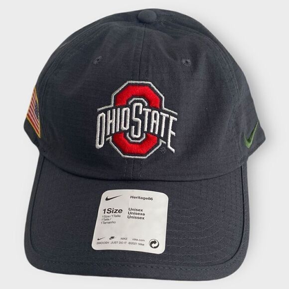 Ohio State Buckeyes Nike Veterans Day Heritage86 Performance Adjustable Hat NWT - Picture 2 of 8